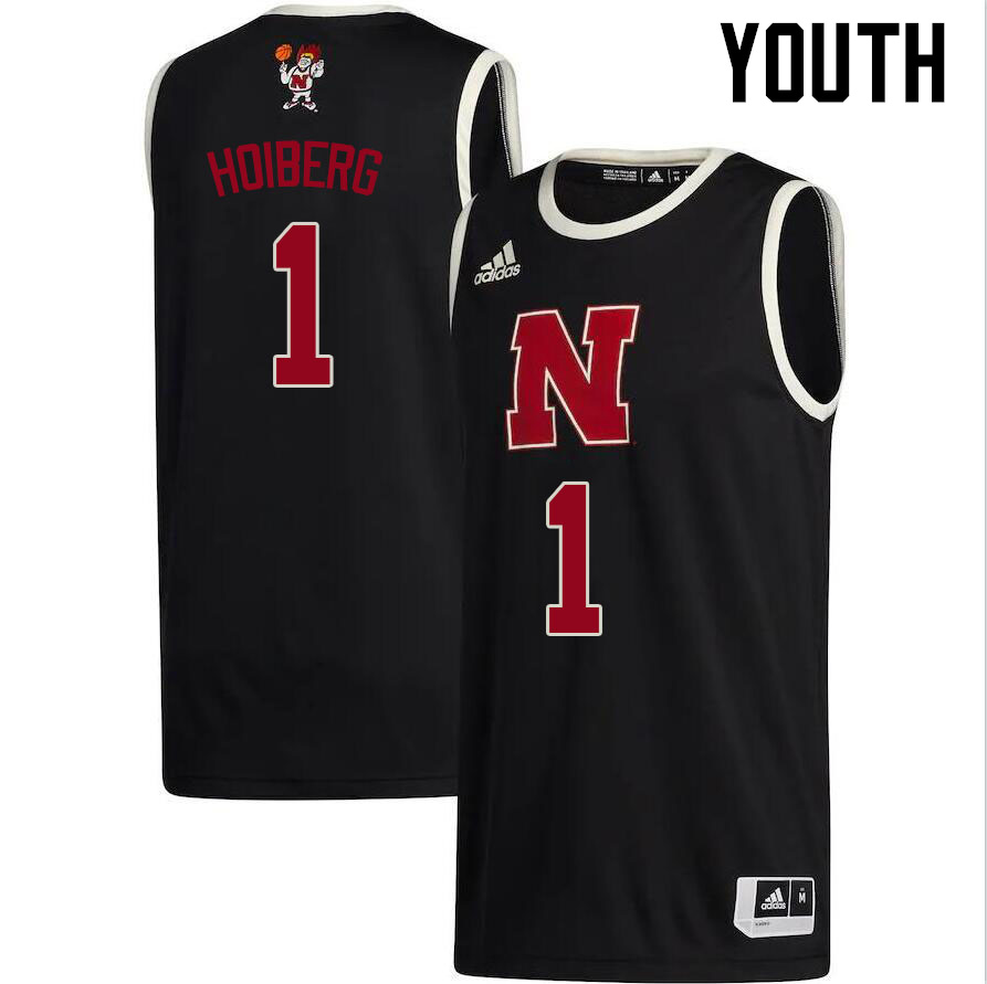 Youth #1 Sam Hoiberg Nebraska Cornhuskers College Basketball Jerseys Sale-Black